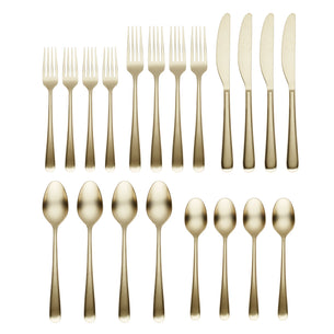 Rafael Champagne Satin 20-Piece Flatware Set