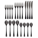 Xyla Black Satin 20-Piece Flatware Set