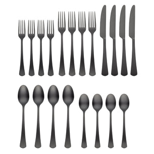 Morgan Black Satin 20-Piece Flatware Set