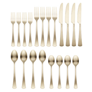 Morgan Champagne Satin 20-Piece Flatware Set