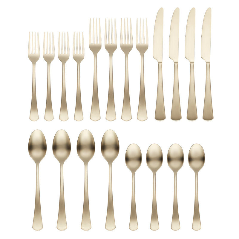 Morgan Champagne Satin 20-Piece Flatware Set