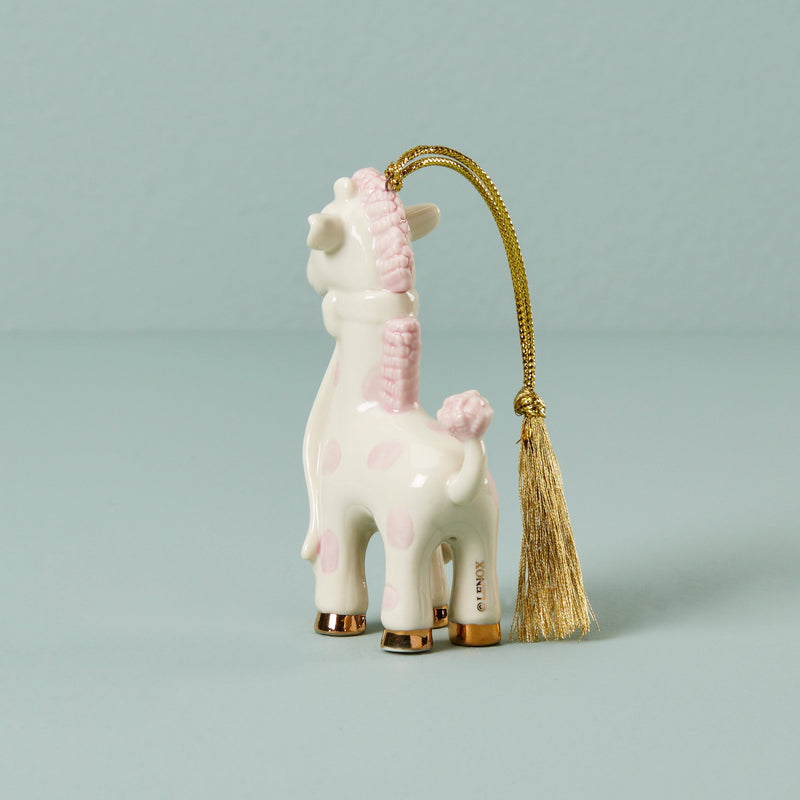 Personalized Baby's 1st Christmas Pink Giraffe Ornament