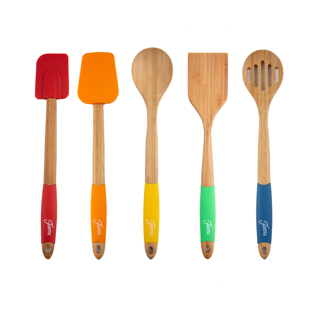 cambridge silversmiths Fiesta Bamboo 5-Piece Silicone Utensil Set