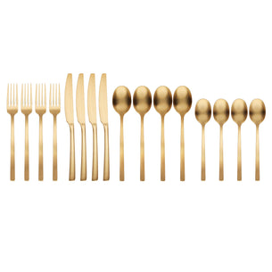Beacon Gold Satin 16 Piece Flatware Set