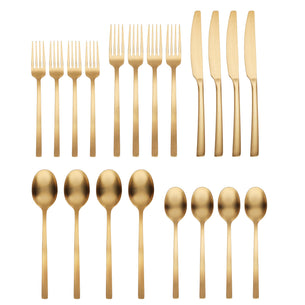 Beacon Gold Satin 20 Piece Flatware Set