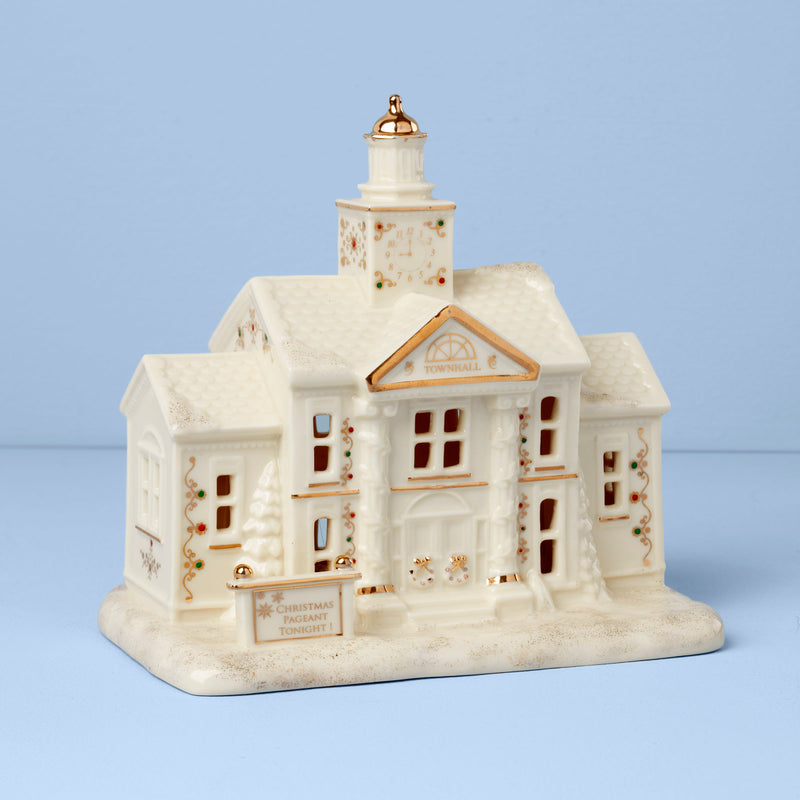 Mistletoe Park Town Hall Lit Figurine