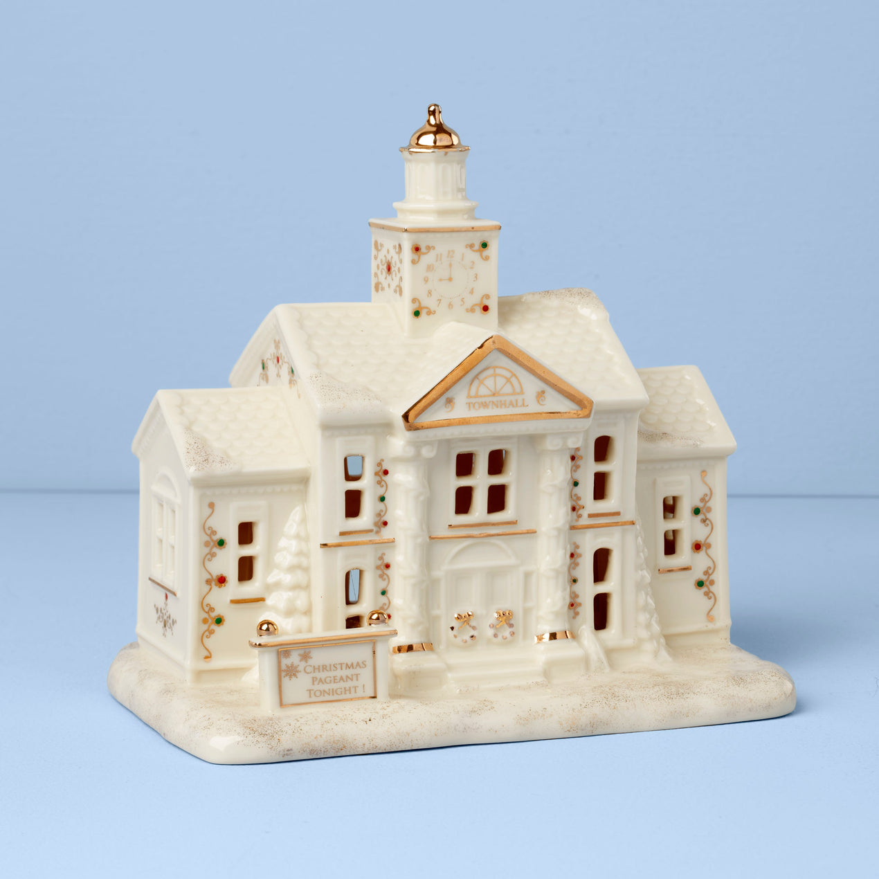 Lenox Mistletoe Park Town Hall Figurine