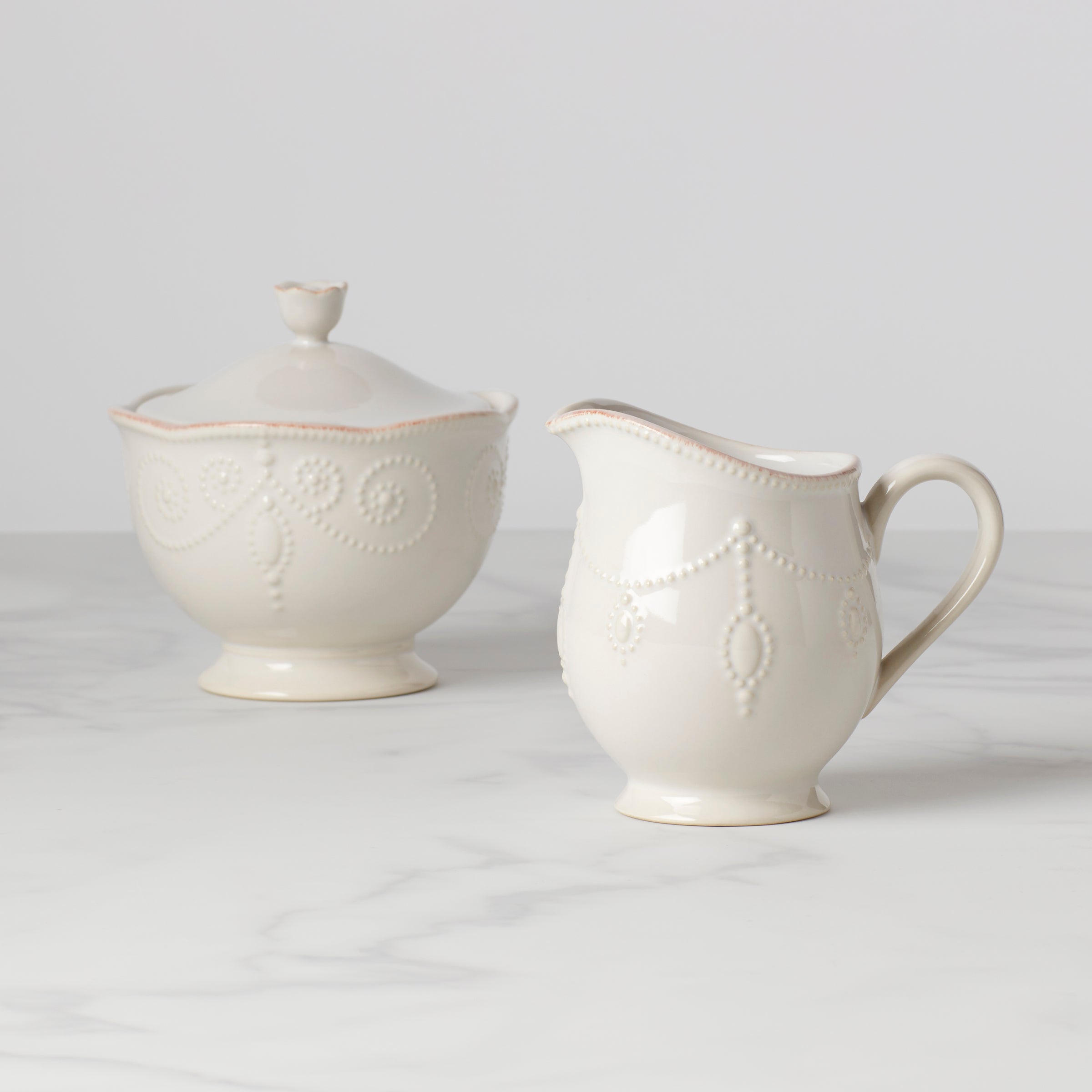 French Perle White Sugar & Creamer – Lenox Corporation