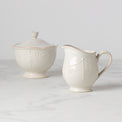 French Perle White Sugar & Creamer