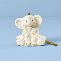 Personalized Pink Elephant Ornament