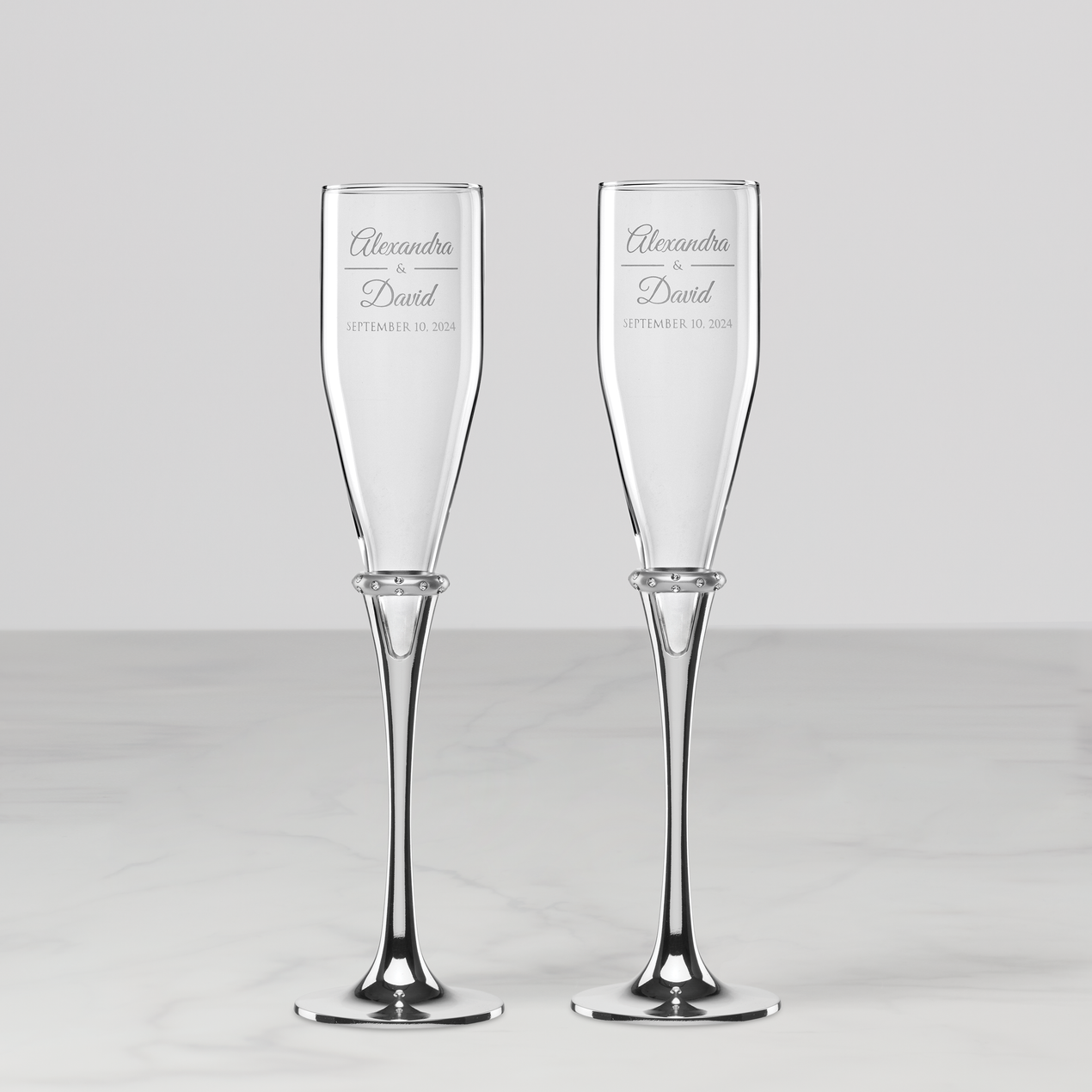 Personalized Devotion 2-Piece Toasting Flute Set