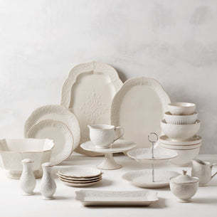 French Perle White Salt & Pepper Set