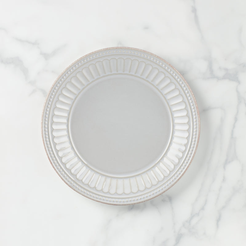 French Perle Groove Dove Dessert Plate