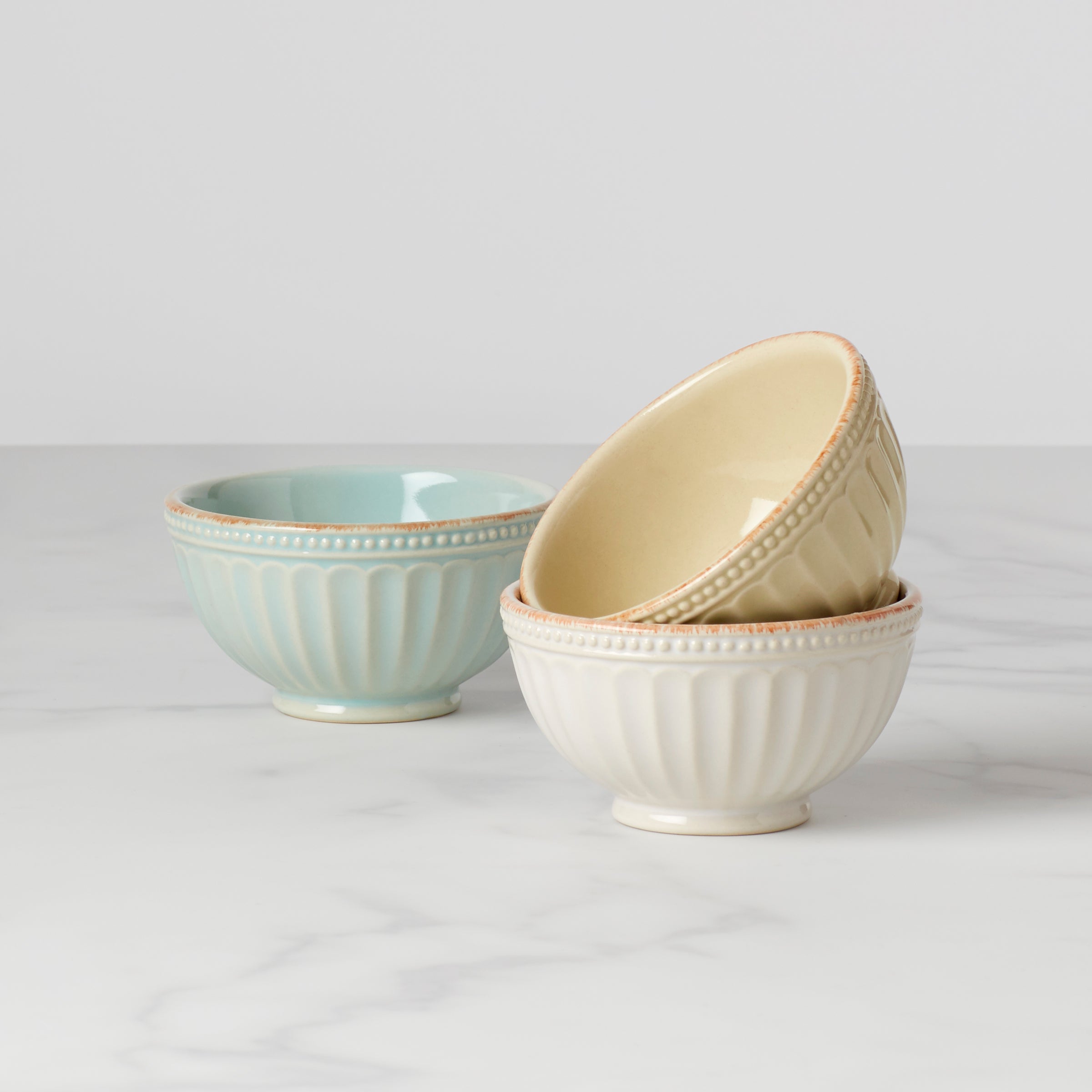 French Perle Groove Assorted Mini 3-Piece Bowl Set – Lenox Corporation