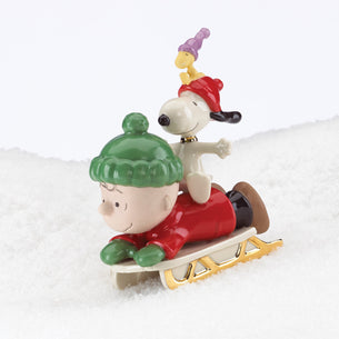 Snoopy Sledding Adventure Figurine