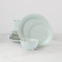 French Perle Groove Ice Blue 12-Piece Place Setting