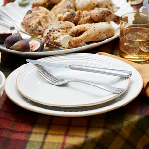 French Perle Groove White 12-Piece Place Setting