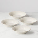 French Perle White Pasta Bowls, Set of 4