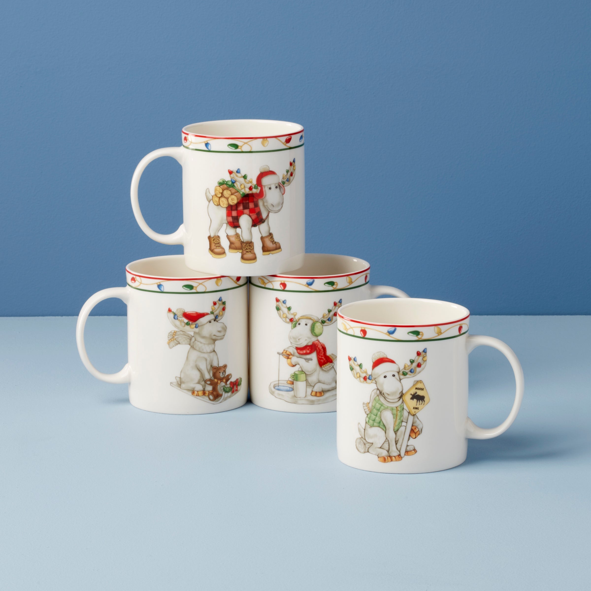 Merry Marcel Moose Mugs, Set of 4 – Lenox Corporation