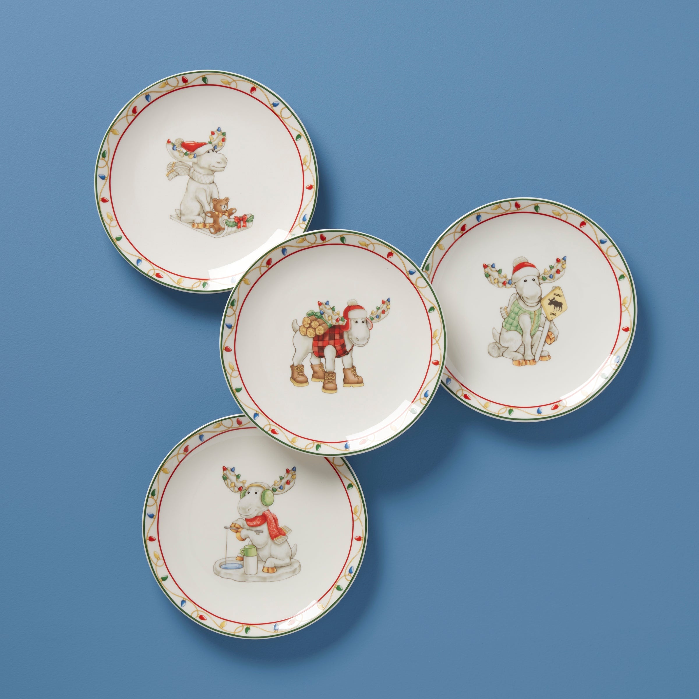 Merry Marcel Moose 4-Piece Dessert Plate Set – Lenox Corporation