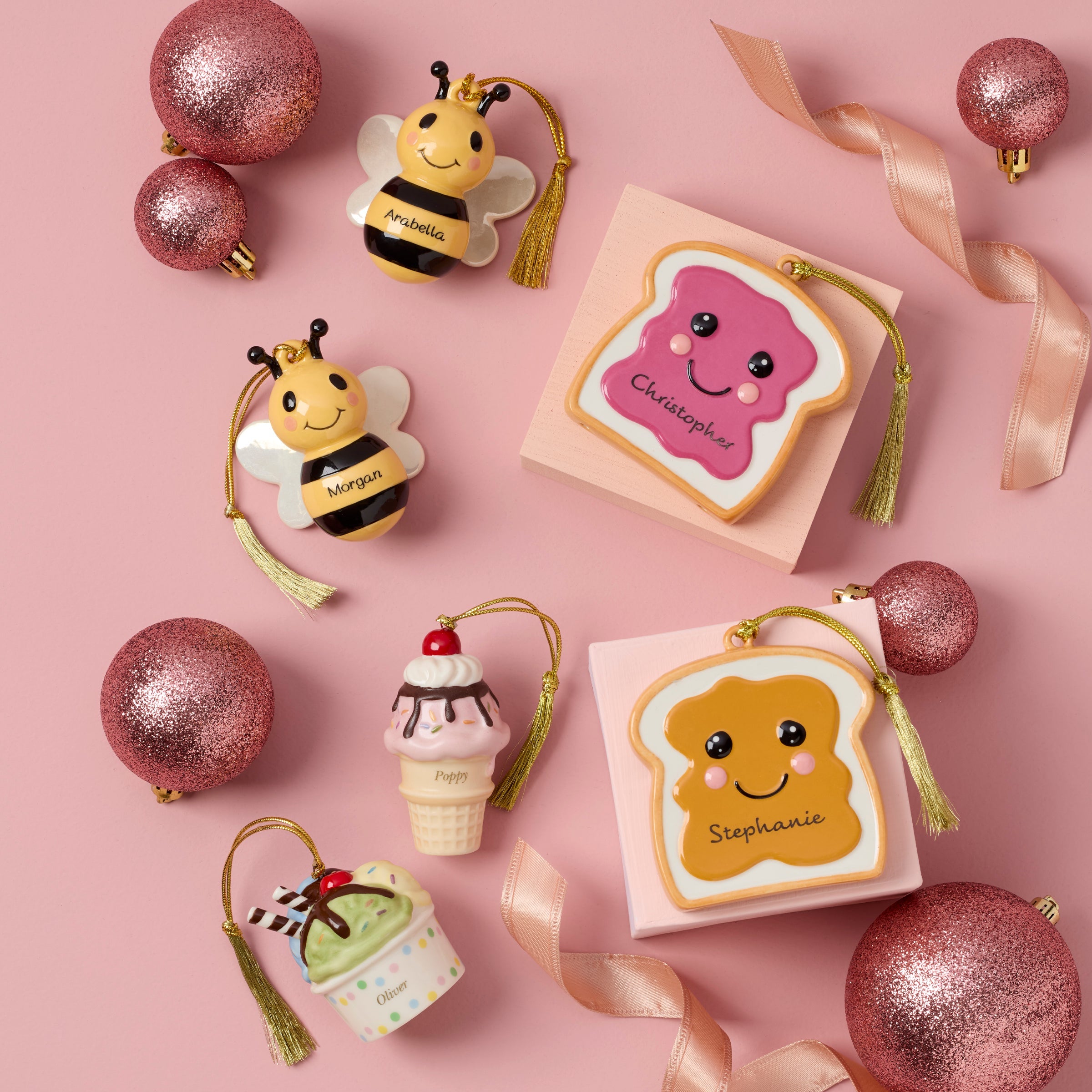 Personalized 2-Piece Peanut Butter & Jam Ornament Set – Lenox