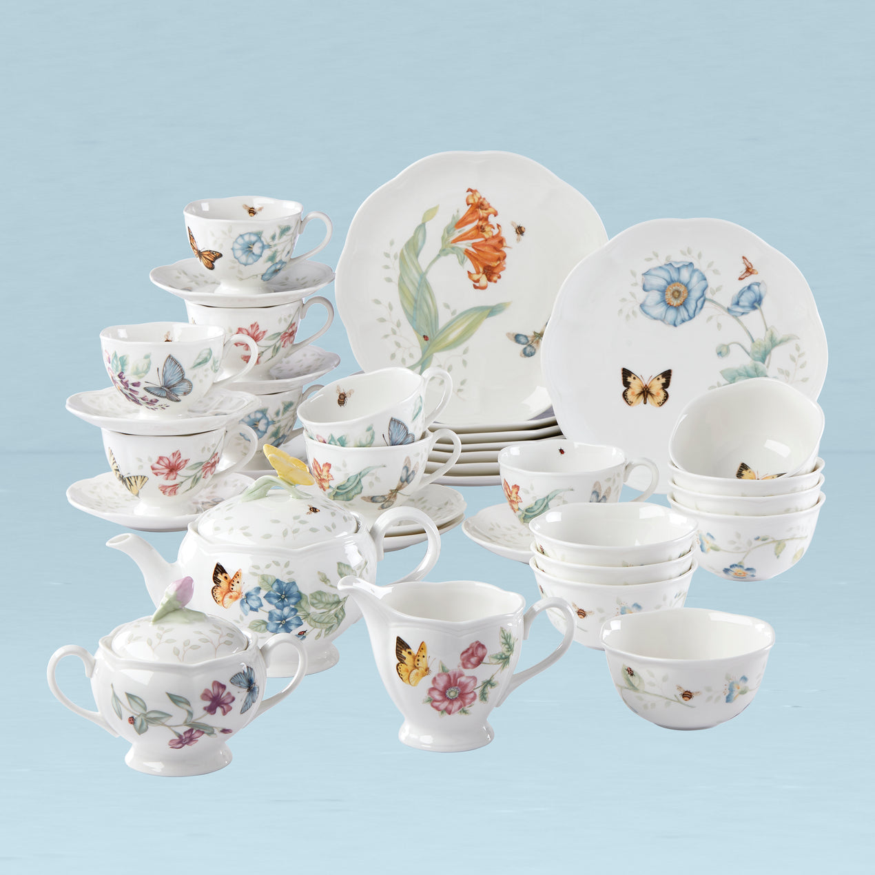 Butterfly Meadow 37-Piece Dessert & Tea Set – Lenox Corporation