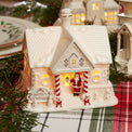 Mistletoe Park Light-Up Santa's Cottage Figurine