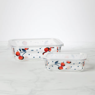 Vintage Cherry Dot 2-Piece Rectangular Storage Set
