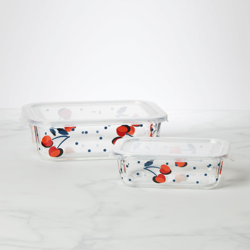 Vintage Cherry Dot 4-Piece Rectangular Storage Set