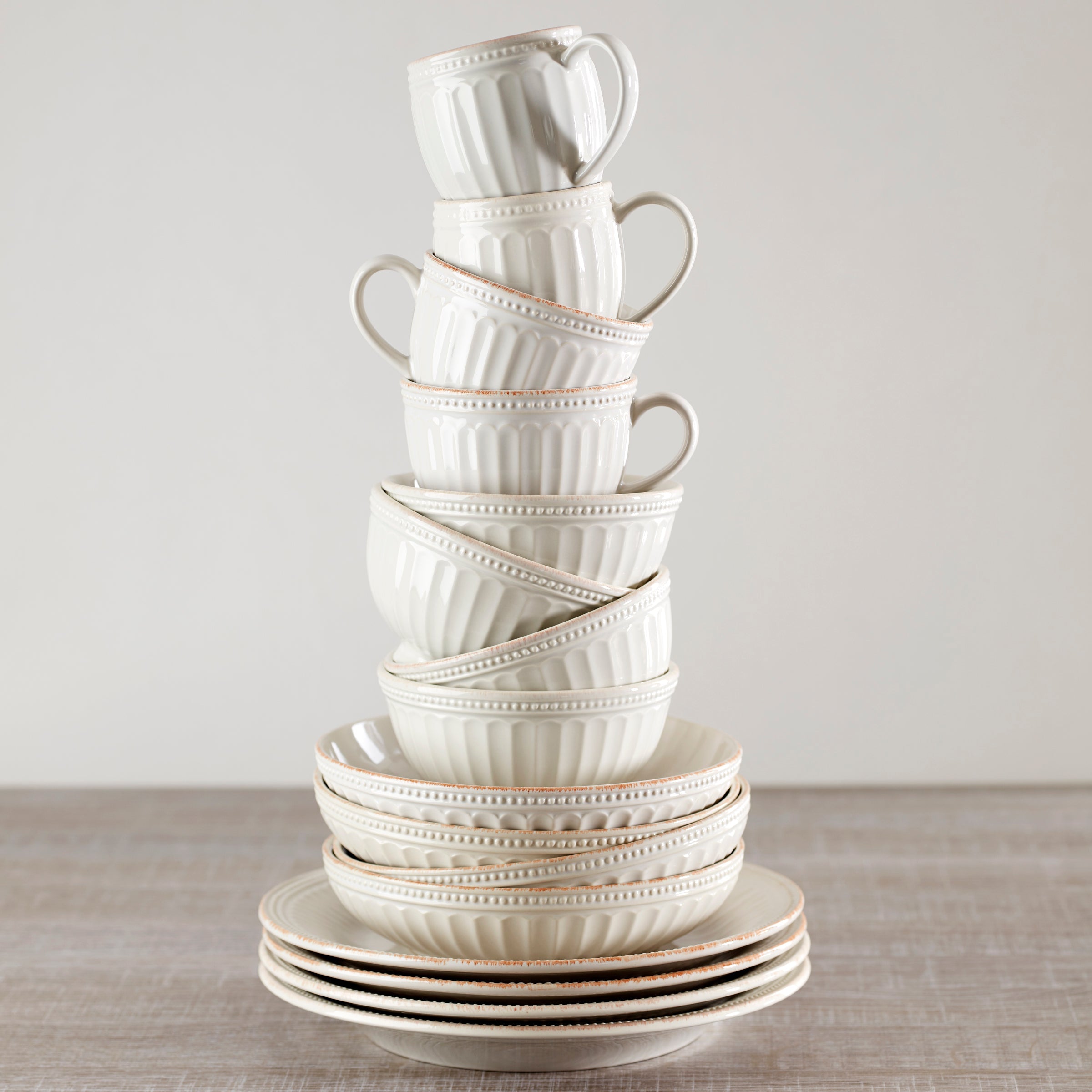 French Perle Groove White 12-Piece Dinnerware Set – Lenox Corporation
