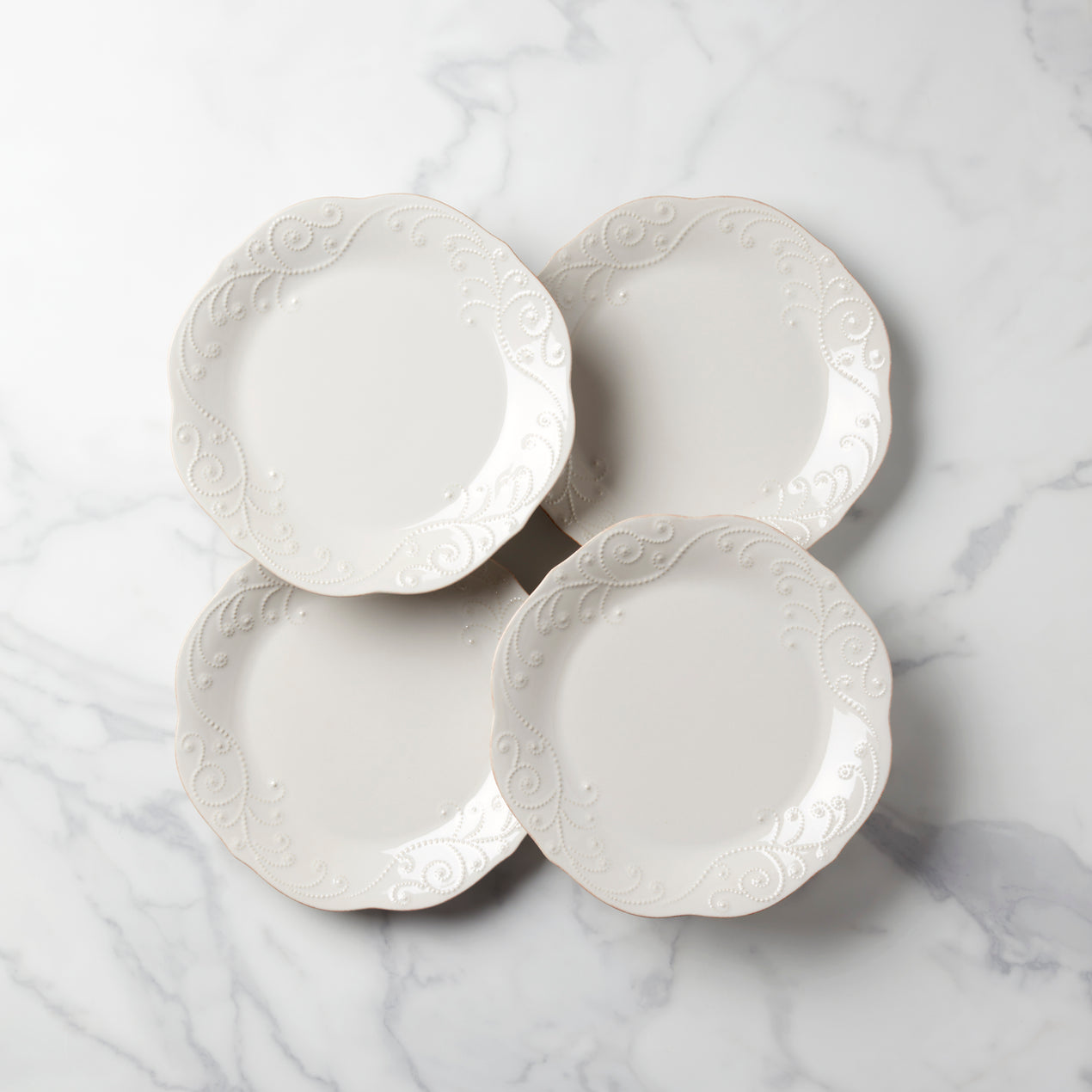 cambridge silversmiths French Perle 4-Piece Dinner Plate Set