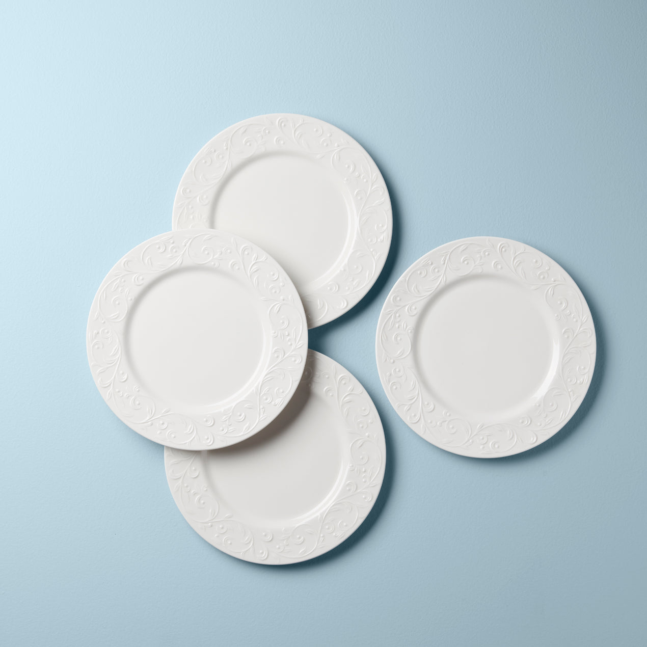 cambridge silversmiths Opal Innocence Carved 4-Piece Dinner Plate Set