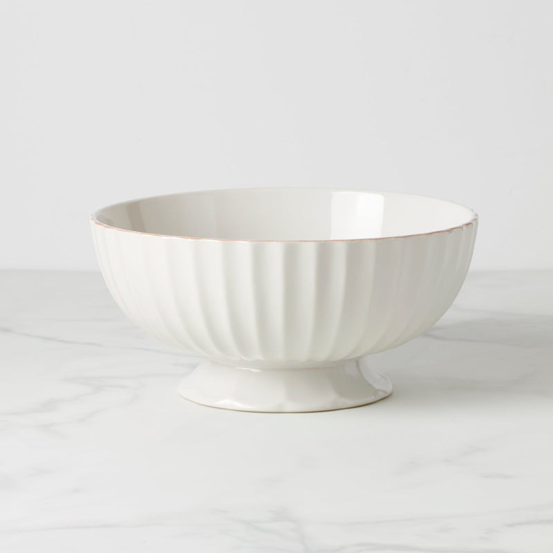 French Perle Scallop White Centerpiece Bowl