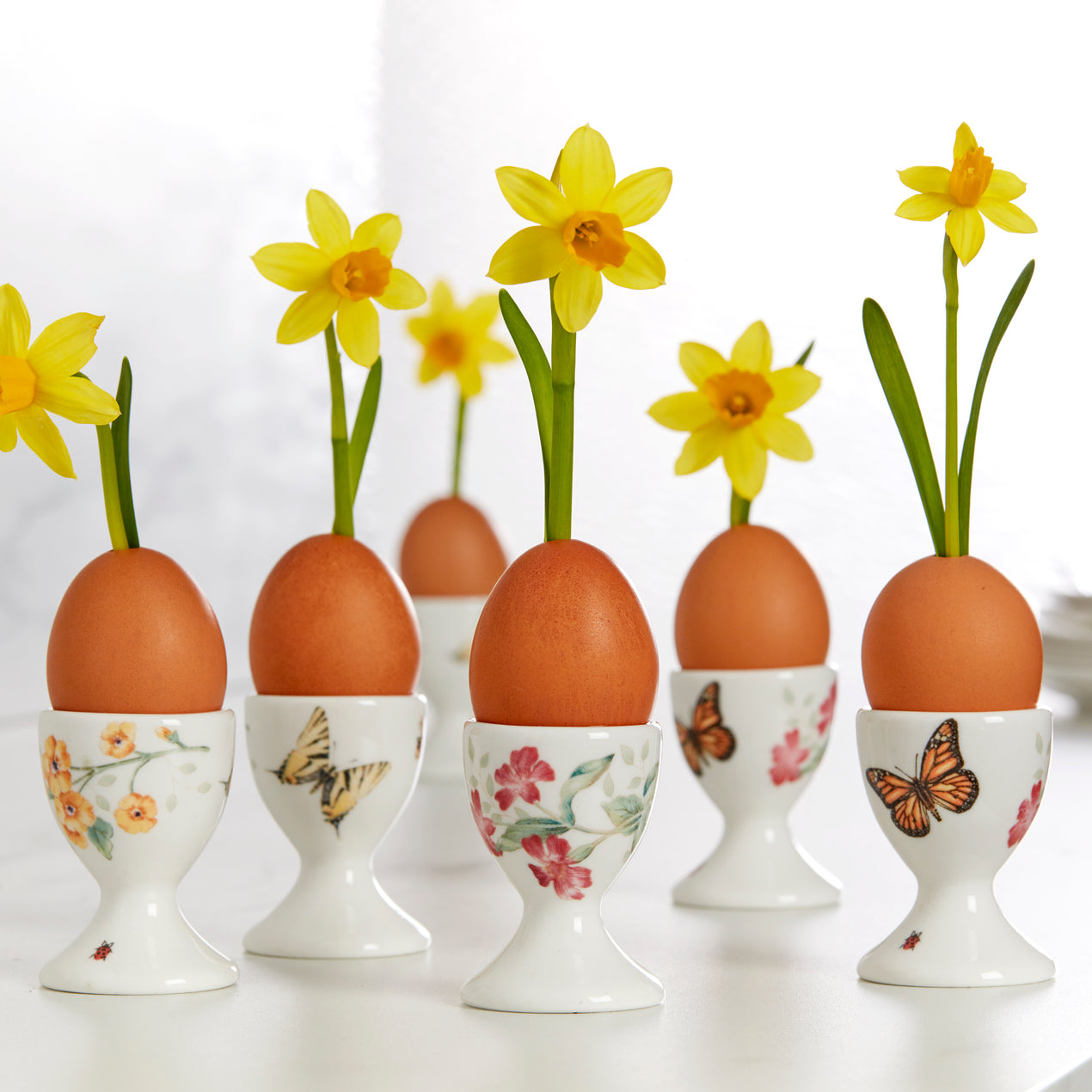 Butterfly Meadow Footed Egg Cups, Set Of 4