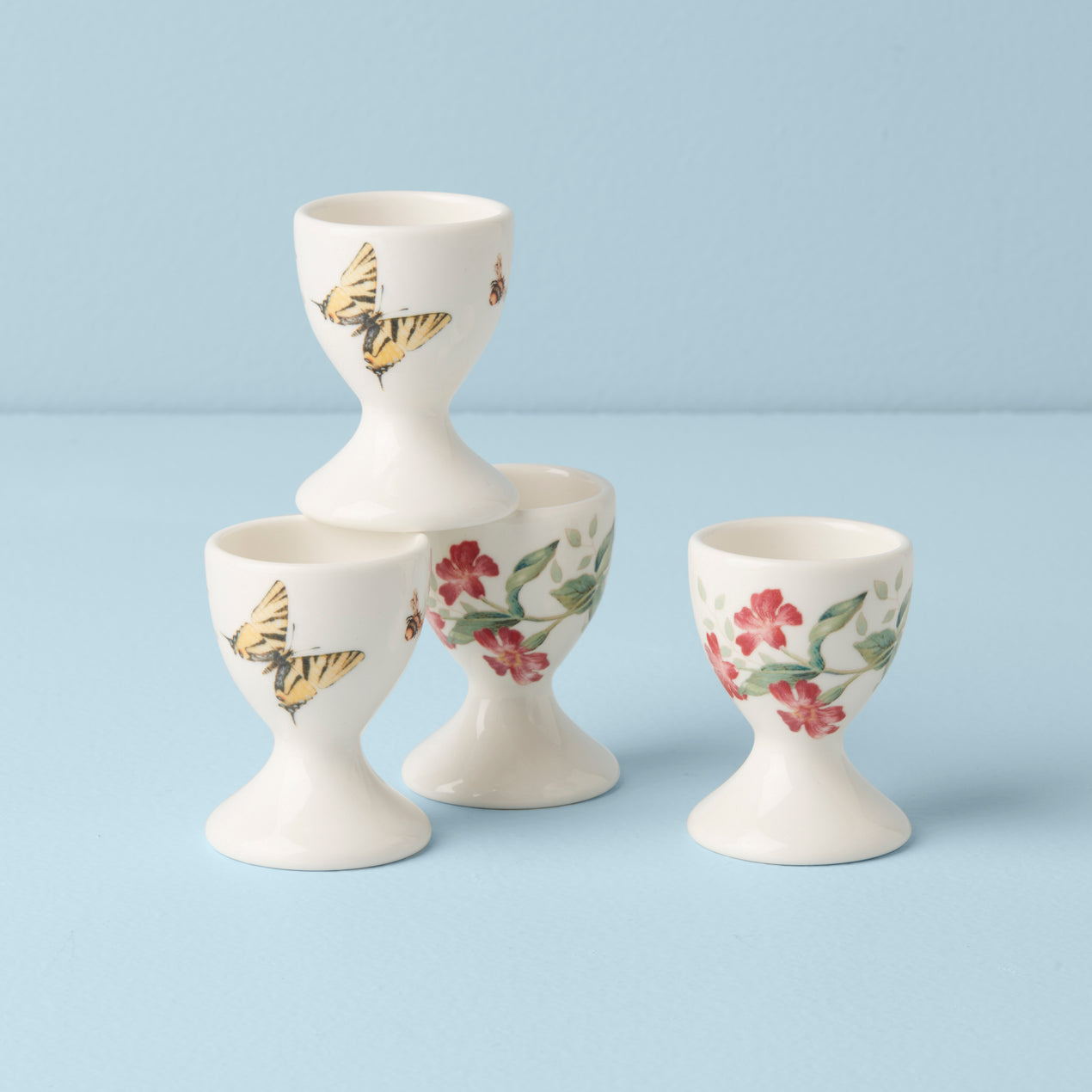 Butterfly Meadow Footed Egg Cups, Set Of 4