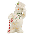 Happy Holly Days Snowman & Candy Cane Lit Figurine