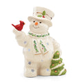 Happy Holly Days Snowman & Cardinal Lit Figurine