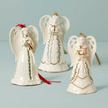 Holiday Angel Bell Ornaments, Set of 3