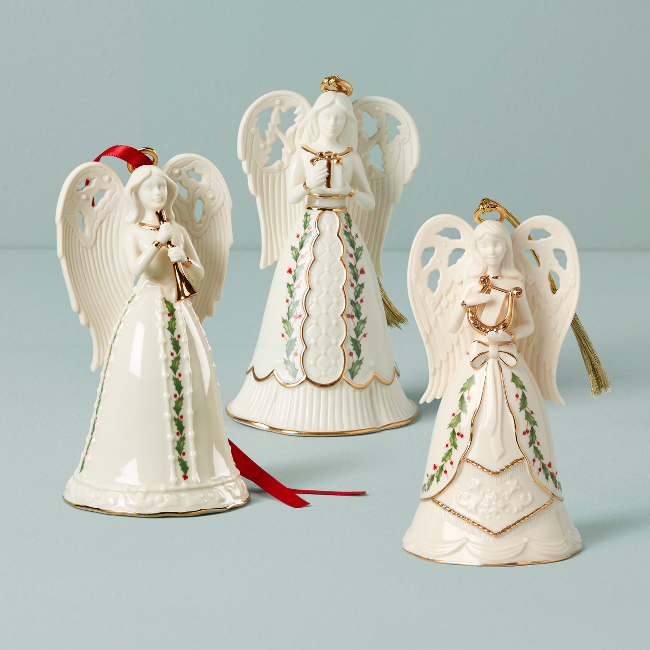 cambridge silversmiths Holiday Angel Bell Ornaments Set of 3