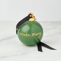 "Make Merry" Green Ball Ornament