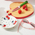 Vintage Cherry Dot 4-Piece Tidbit Plate Set