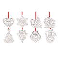 Sparkle & Scroll Silverplate Ornaments, Set of 8