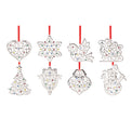 Sparkle & Scroll Multicolor Ornaments, Set Of 8