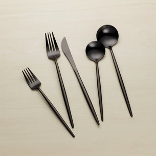 Zephyr Black Mirror 45-Piece Flatware Set
