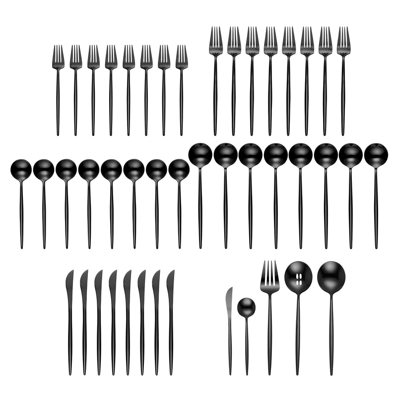 Skandia Zephyr Black 45 Piece Flatware Set