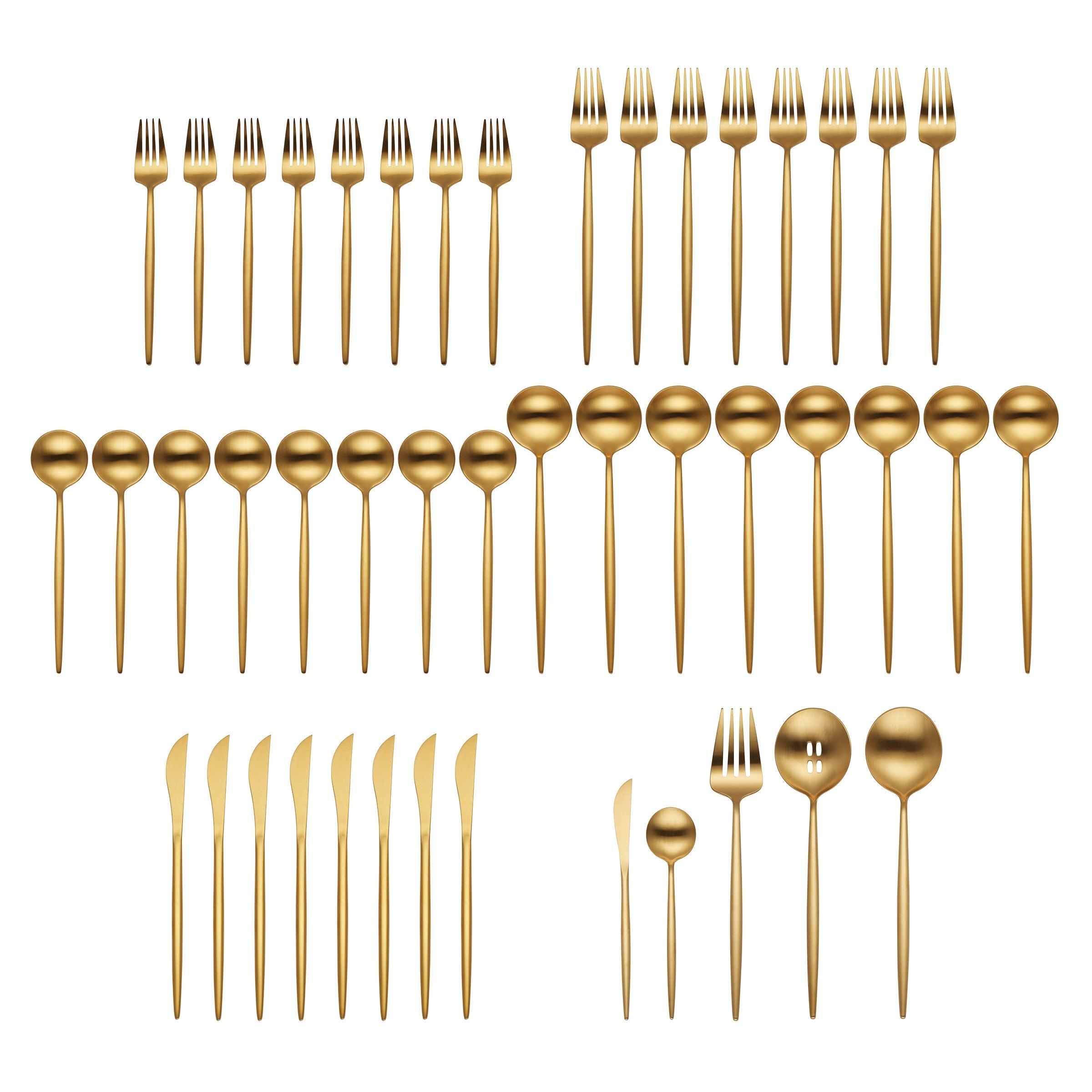 Zephyr Gold Satin 45-Piece Flatware Set – Lenox Corporation