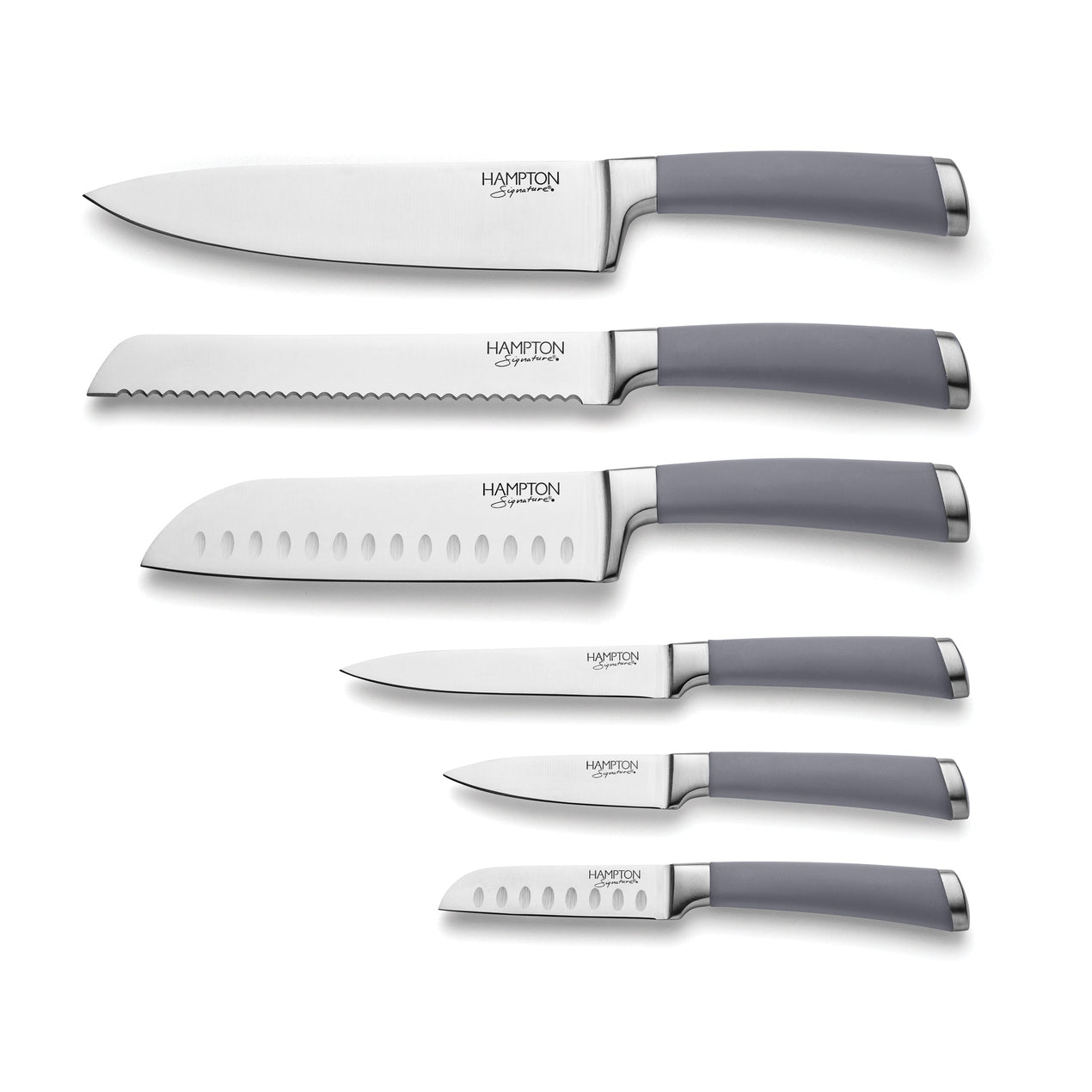 Beton 7 Piece Textured Block With Soft Touch Handle Knives