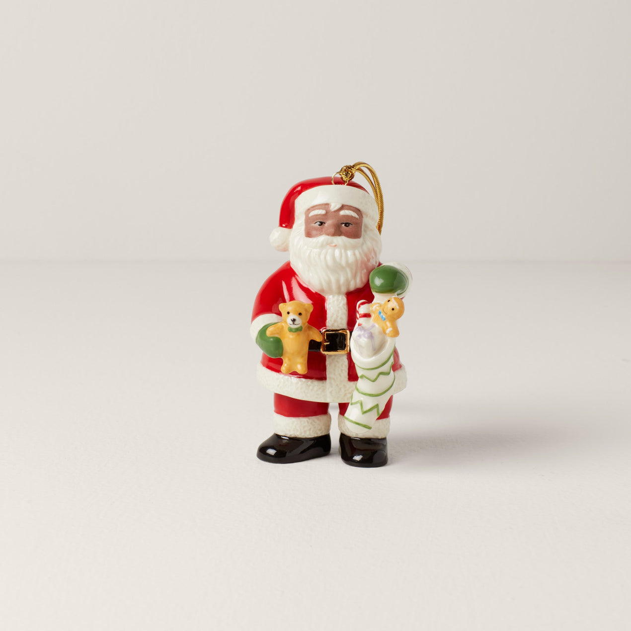 African American Santa & Stocking Ornament