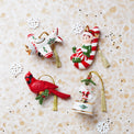 Christmas Elf On Candy Cane Ornament