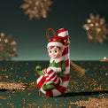 Christmas Elf On Candy Cane Ornament
